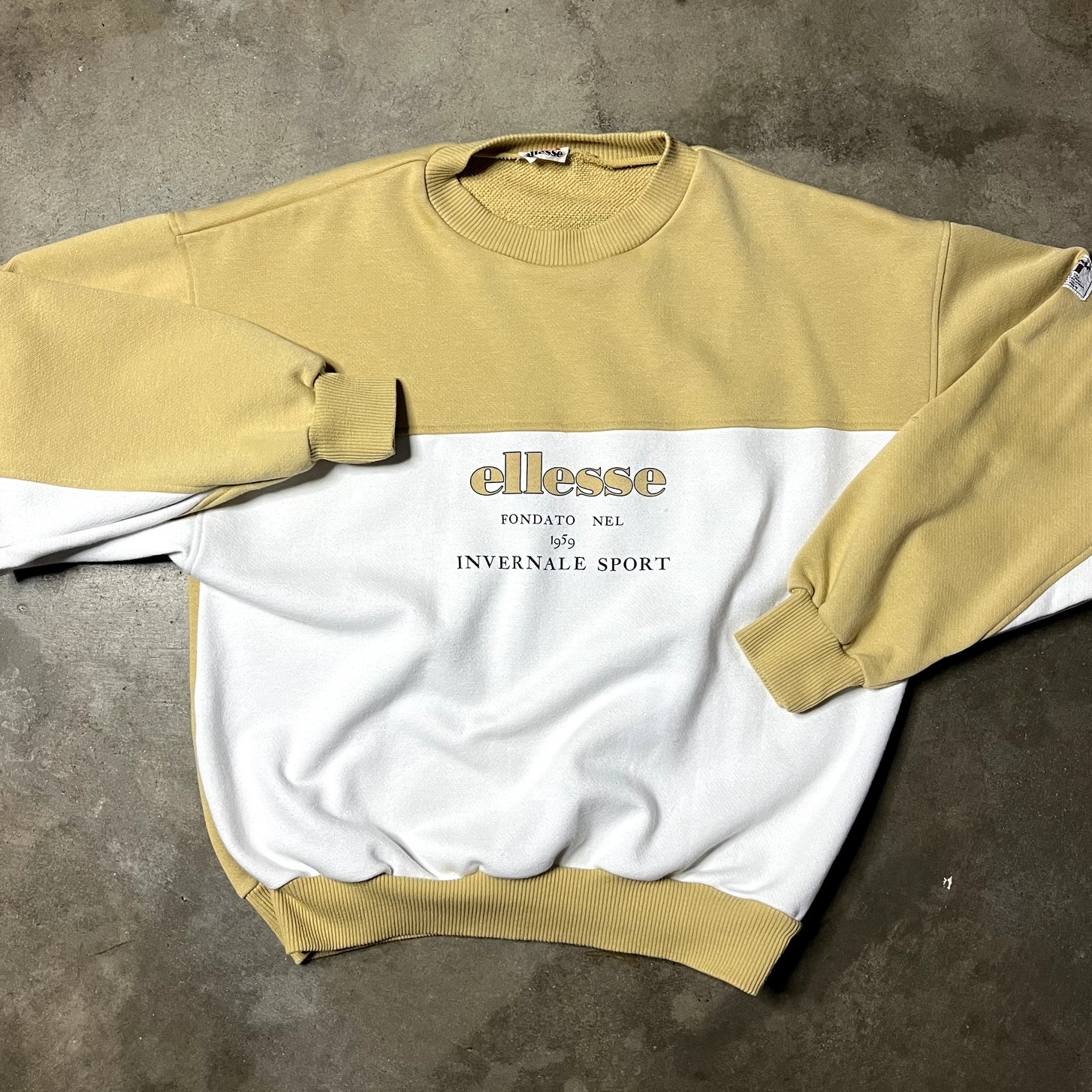 S 80s Vintage Japanese Brand Ellesse Pullover Sweater